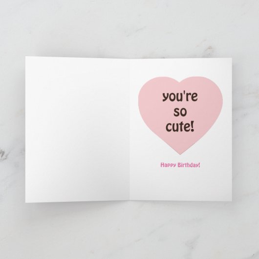 かわいいフクロウの誕生日あいさつ カード (内部)