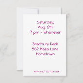 かわいいフクロウの誕生日の招待状の発表 招待状 (裏面)