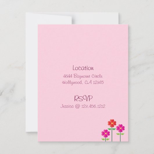 かわいいフクロウの誕生日の招待状 招待状 (裏面)