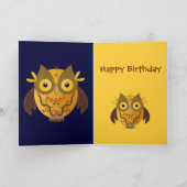かわいいフクロウの誕生日カード カード (内部)