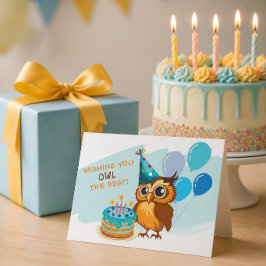 かわいいフクロウの誕生日カード カード