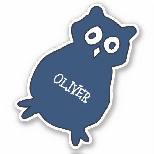 かわいいフクロウの誕生日パーティーのお願い シール (正面)