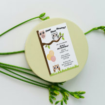 かわいいフクロウの誕生日招待状