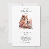 かわいいフクロウの赤ちゃんシャワーの招待状 招待状 (正面)