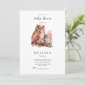 かわいいフクロウの赤ちゃんシャワーの招待状 招待状 (スタンド正面)