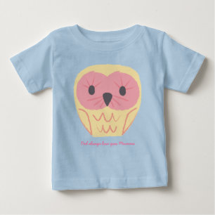 かわいいフクロウの赤ちゃんロンパースギフト ベビーシャワーのアイデア ベビーTシャツ