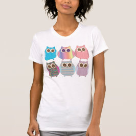 かわいいフクロウの集まること Tシャツ