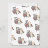 かわいいフクロウの駒 バレンタインデー シーズンカード (裏面)