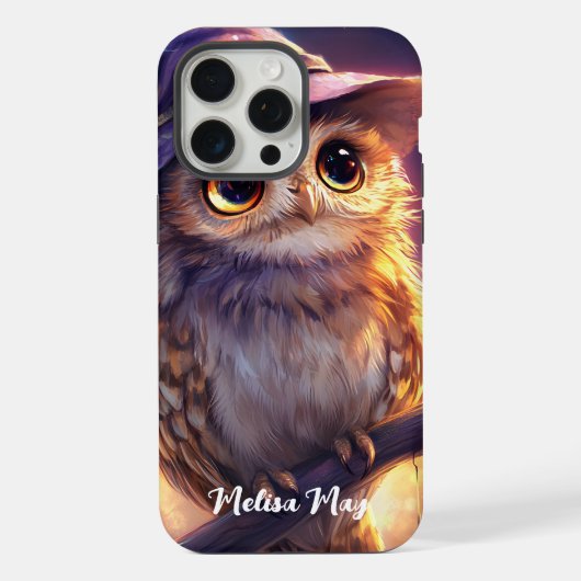 かわいいフクロウの魔女コスプレ iPhoneケース (裏面)