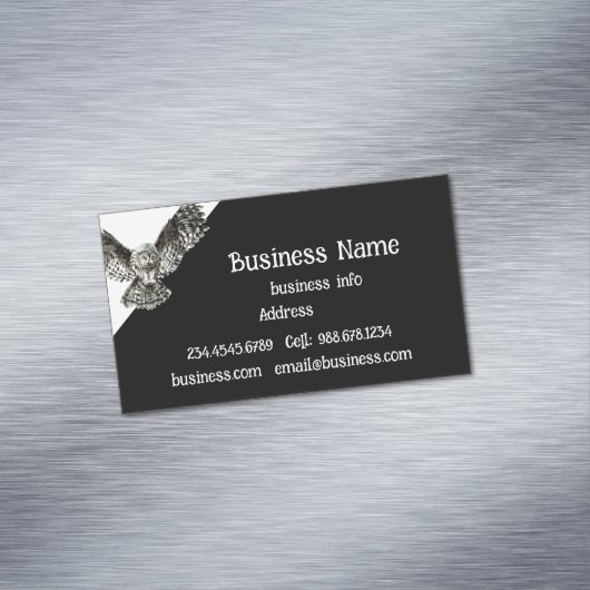 かわいいフクロウの鳥の動物,野生動物,自然ビジネス マグネット名刺 (インサイチュ)