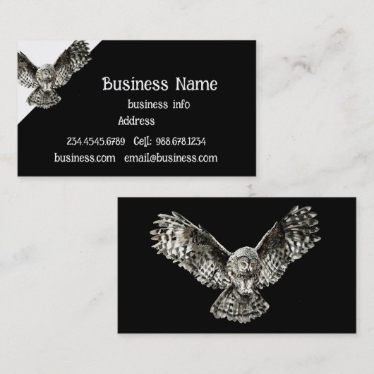 かわいいフクロウの鳥の動物,野生動物,自然 名刺 (正面/裏面)