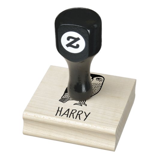 かわいいフクロウの鳥の手が描カスタマイズいたIT ラバースタンプ (スタンプ)