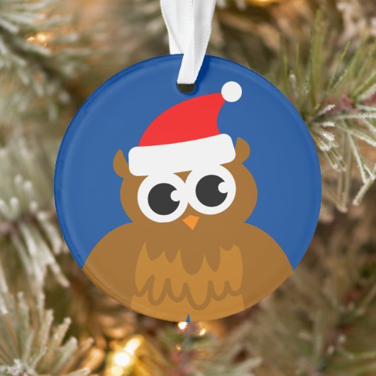 かわいいフクロウの鳥の漫画カスタムクリスマスの写真 オーナメント (ツリー)