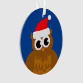 かわいいフクロウの鳥の漫画カスタムクリスマスの写真 オーナメント (正面)