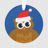 かわいいフクロウの鳥の漫画カスタムクリスマスの写真 オーナメント (正面)