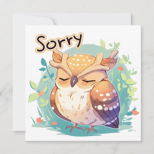 かわいいフクロウの鳥をお許しください シーズンカード (正面)