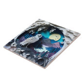 かわいいフクロウの鳥好き タイル (側面)