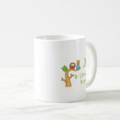 かわいいフクロウの鳥 異なる存在 コーヒーマグカップ (正面右)