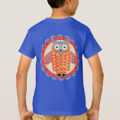 かわいいフクロウのHoo Hooの鳥の恋人のカラフル Tシャツ (裏面)