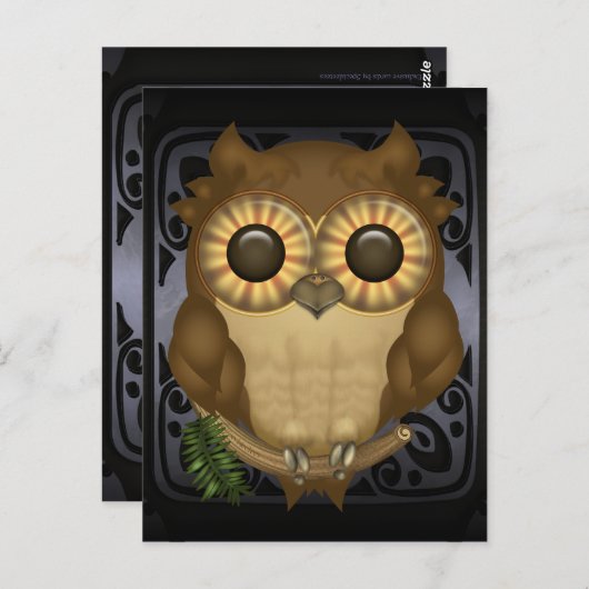 かわいいフクロウはがきWholio ポストカード (正面/裏面)