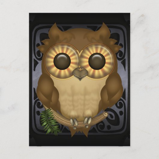 かわいいフクロウはがきWholio ポストカード (正面)