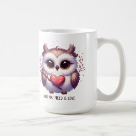 かわいいフクロウはラブマグカップ コーヒーマグカップ