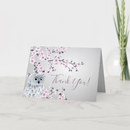 かわいいフクロウは感謝していしています サンキューカード