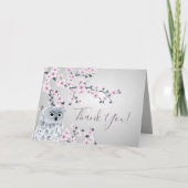 かわいいフクロウは感謝していしています サンキューカード (正面)