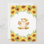かわいいフクロウひまわりフローラシャワーガール  招待状 (裏面)
