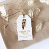 かわいいフクロウイラストレーションベビーシャワーありがとう ギフトタグ