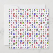 かわいいフクロウオンザブランチ誕生日招待状 招待状 (裏面)