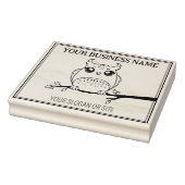 かわいいフクロウカスタム、ビジネス、ラージ ラバースタンプ (スタンプ)