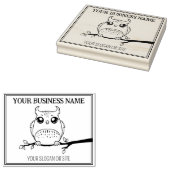 かわいいフクロウカスタム、ビジネス、ラージ ラバースタンプ (押印)