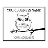 かわいいフクロウカスタム、ビジネス、ラージ ラバースタンプ (インプリント)