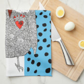 かわいいフクロウカラフルキッチンタオル キッチンタオル (四つ折り)