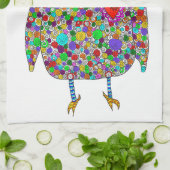 かわいいフクロウカラフルフローラキッチンタオル キッチンタオル (折り畳み)