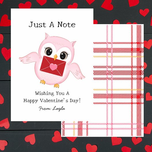 かわいいフクロウキッズクラスルームValentines Day Card ノートカード