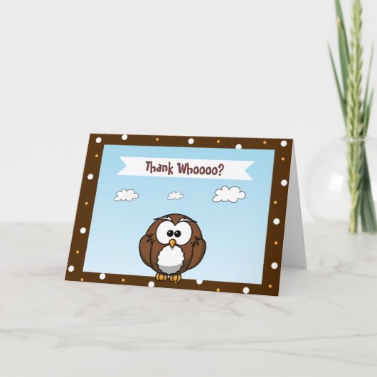 かわいいフクロウサンキューカード サンキューカード (正面)