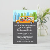 かわいいフクロウスクールバスドライバー引退パーティー 招待状 (スタンド正面)