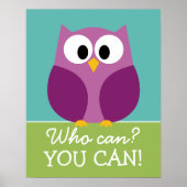 かわいいフクロウスケッチ – 誰にできるか ポスター (正面)