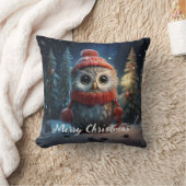 かわいいフクロウハッピーホリデーズクリスマス クッション (ブランケット)