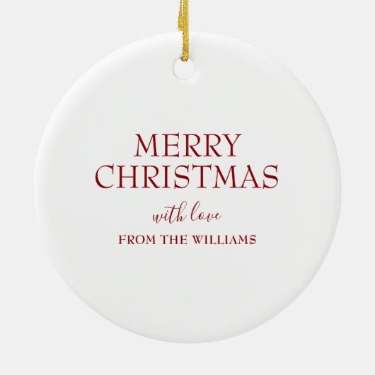 かわいいフクロウパーソナライズされたクリスマス セラミックオーナメント (裏面)