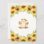 かわいいフクロウヒマワリフローラ《キリスト教》洗礼式や命名式バプティスミガール 招待状 (裏面)