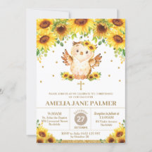 かわいいフクロウヒマワリフローラ《キリスト教》洗礼式や命名式バプティスミガール