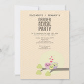 かわいいフクロウファミリーベビージェンダーリビールパーティー招待状 招待状 (裏面)