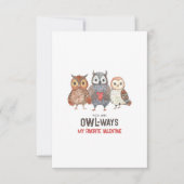 かわいいフクロウフレンドバレンタインデーのカード (正面)