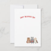 かわいいフクロウフレンドバレンタインデーのカード (裏面)