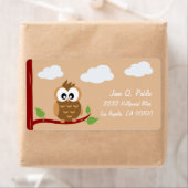 かわいいフクロウフーウフー ラベル (インサイチュ)