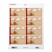 かわいいフクロウフーウフー ラベル (フルシート)