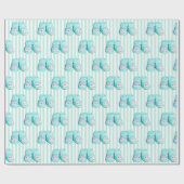 かわいいフクロウブルーベビーブーティベビーシャワーギフトラップ ラッピングペーパー (フラット)